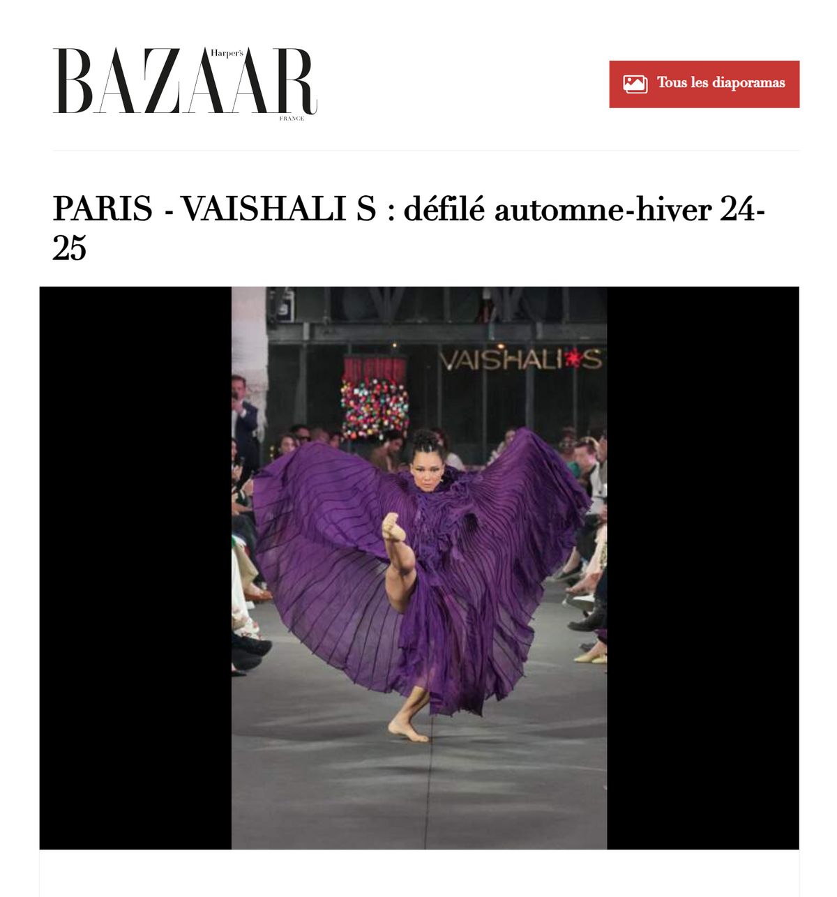 PARIS - VAISHALI S : défilé automne-hiver 24-25
