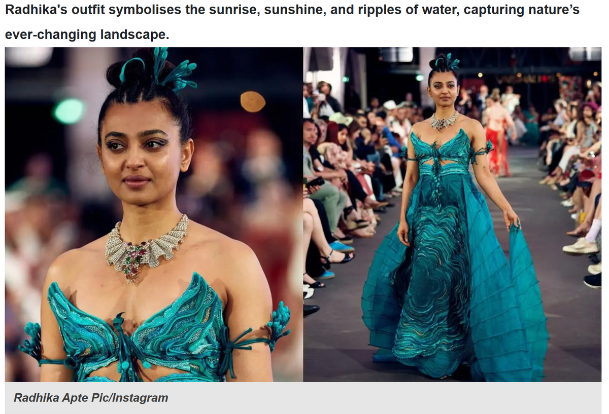 Radhika Apte mesmerises in a strapless blue outfit at Paris Haute Couture Week 2024