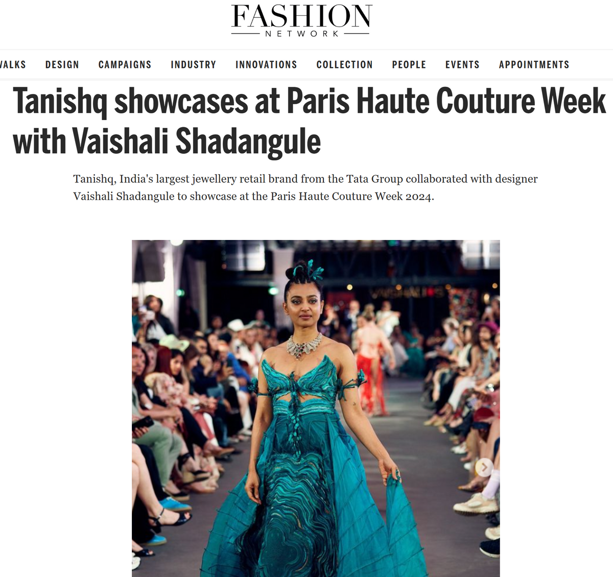 Tanishq showcases at Paris Haute Couture Week with Vaishali Shadangule