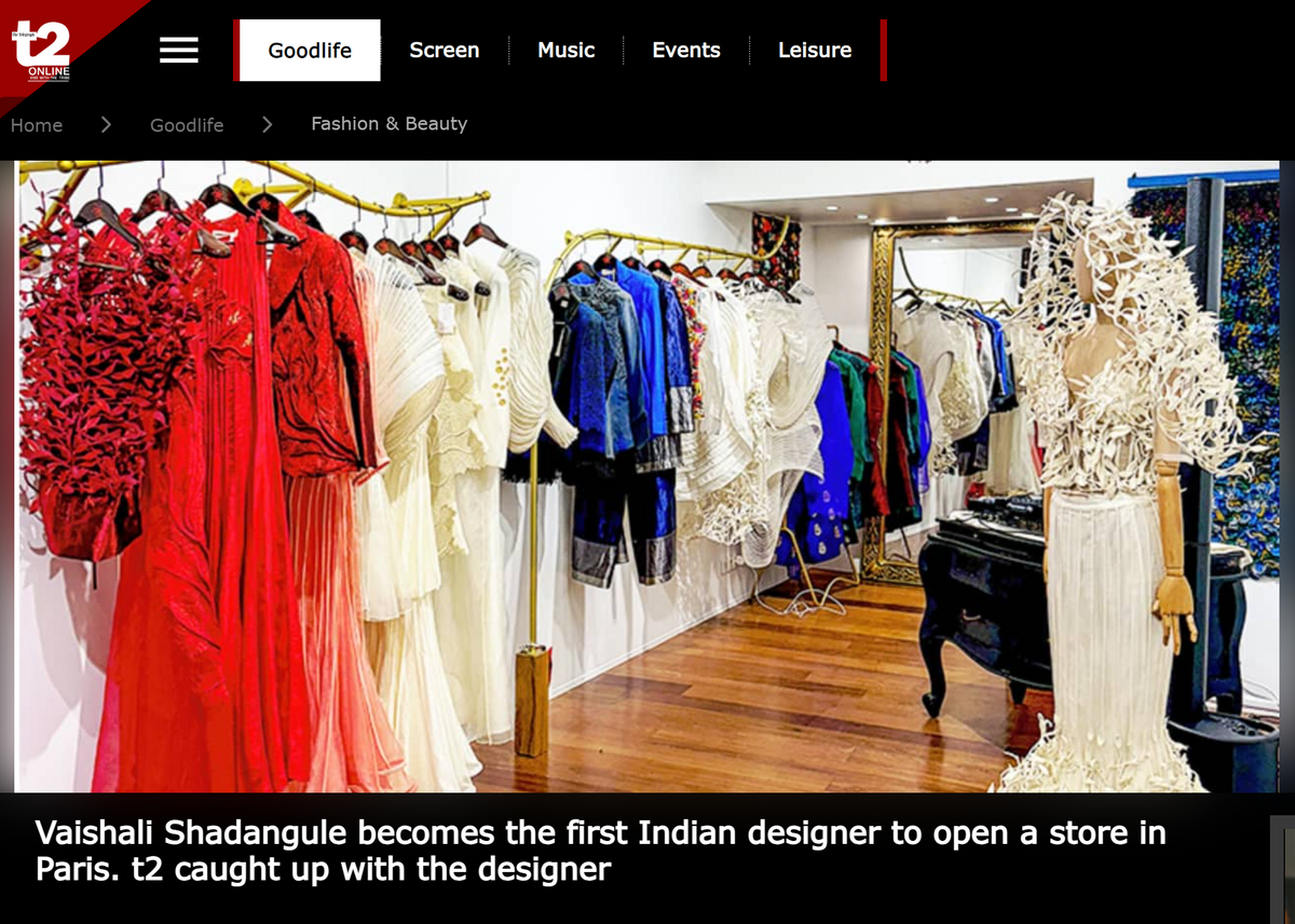 t2 | Vaishali Shadangule becomes the first Indian designer to open a store in Paris. t2 cought up with the designer