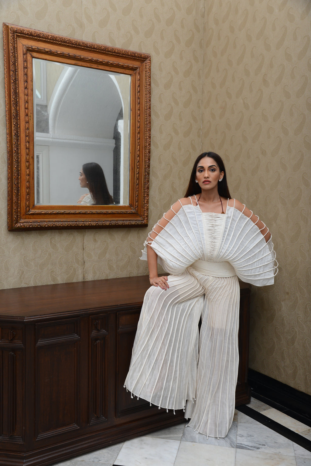 Corded Cape with Tapered Waist Set