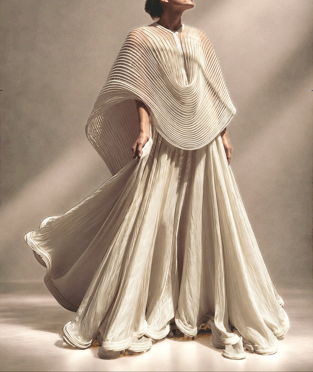 Corded Dupatta Cape Set