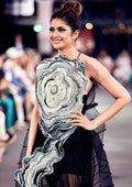 B&W Abyss Drape Gown