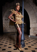 Rib Mini Gold Dress