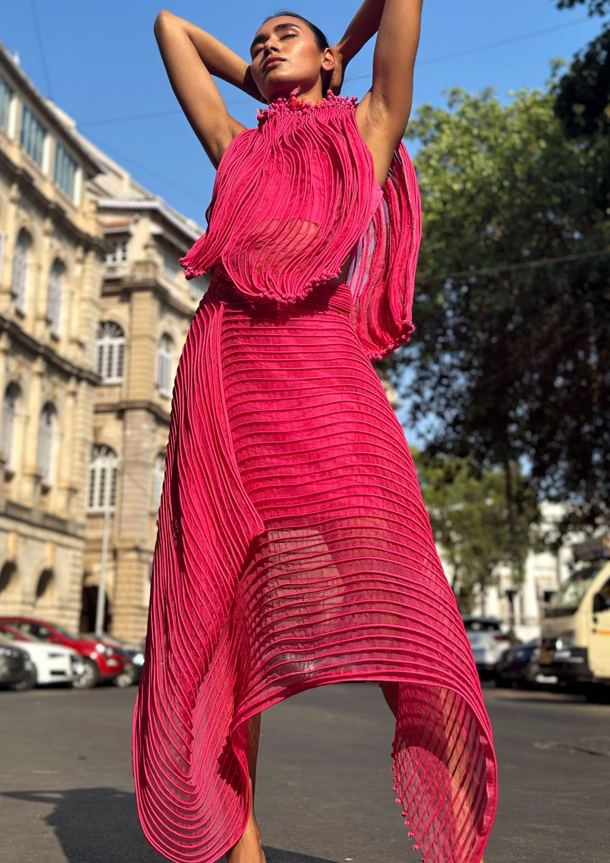 Fuchsia Mogra Corded Top