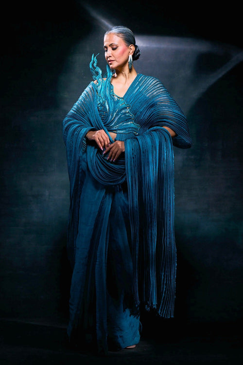 BLUE HAZE SAREE SET