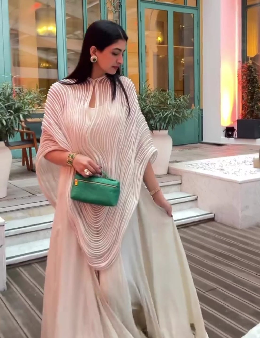 Corded Dupatta Cape Set