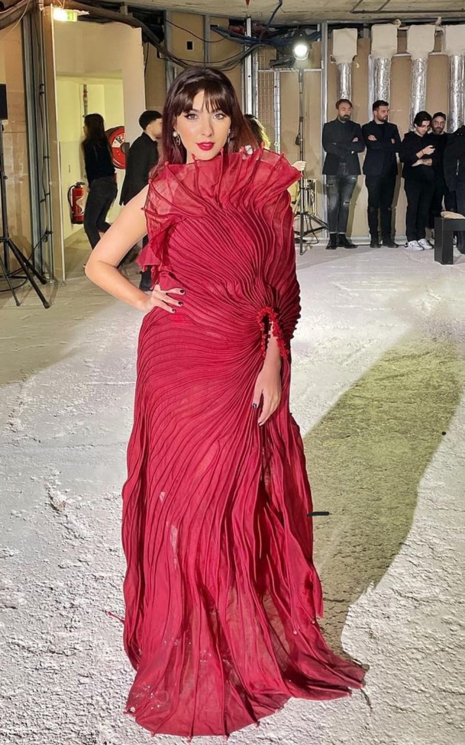 Maroon Corded Dress