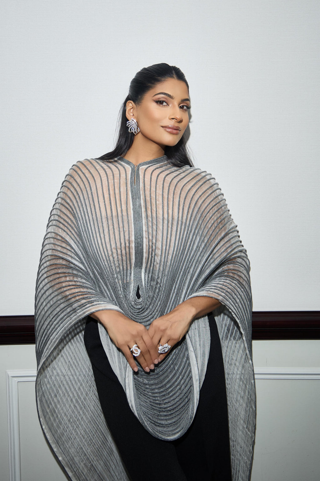 Contrast Corded Dupatta Cape