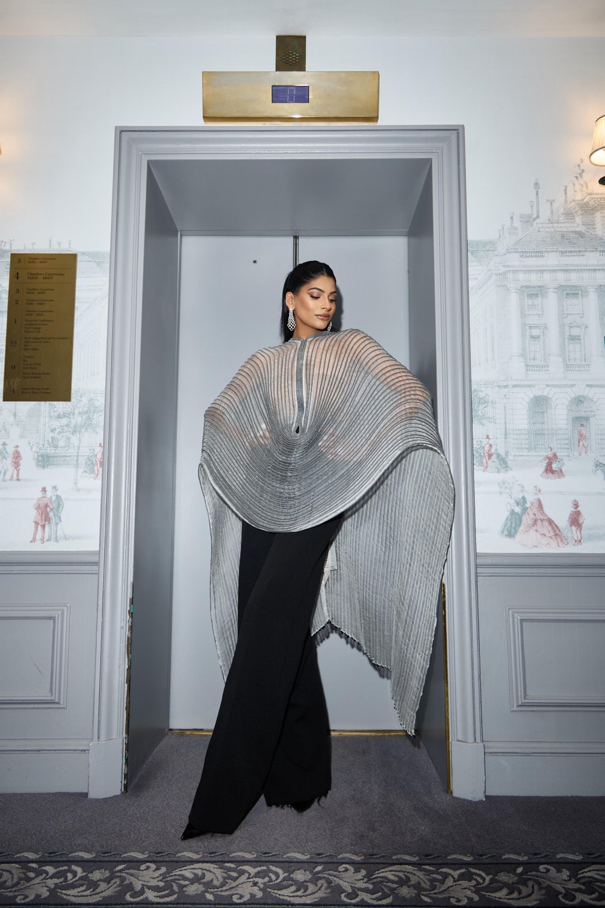 Contrast Corded Dupatta Cape