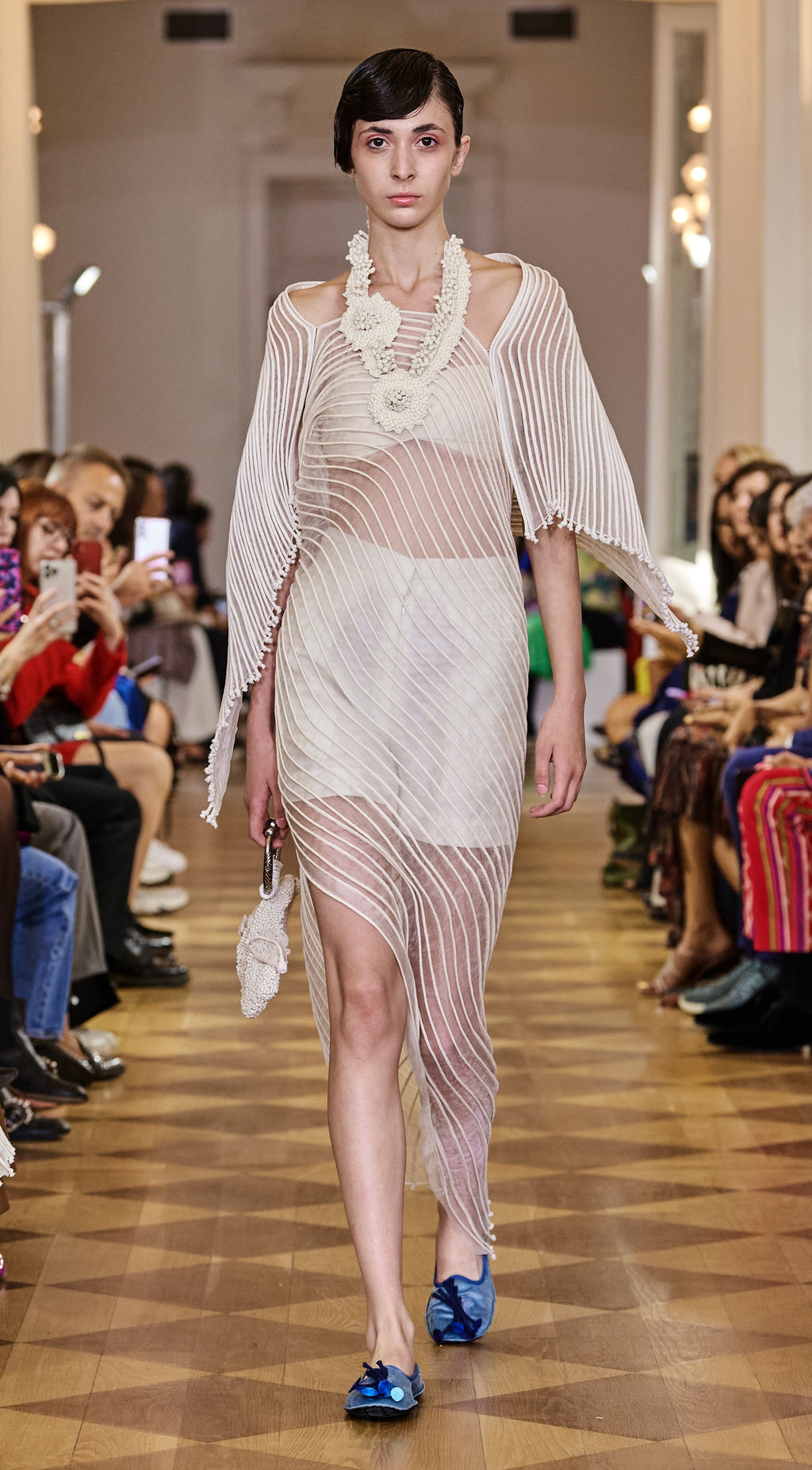 White Corded and Embroidered Dress