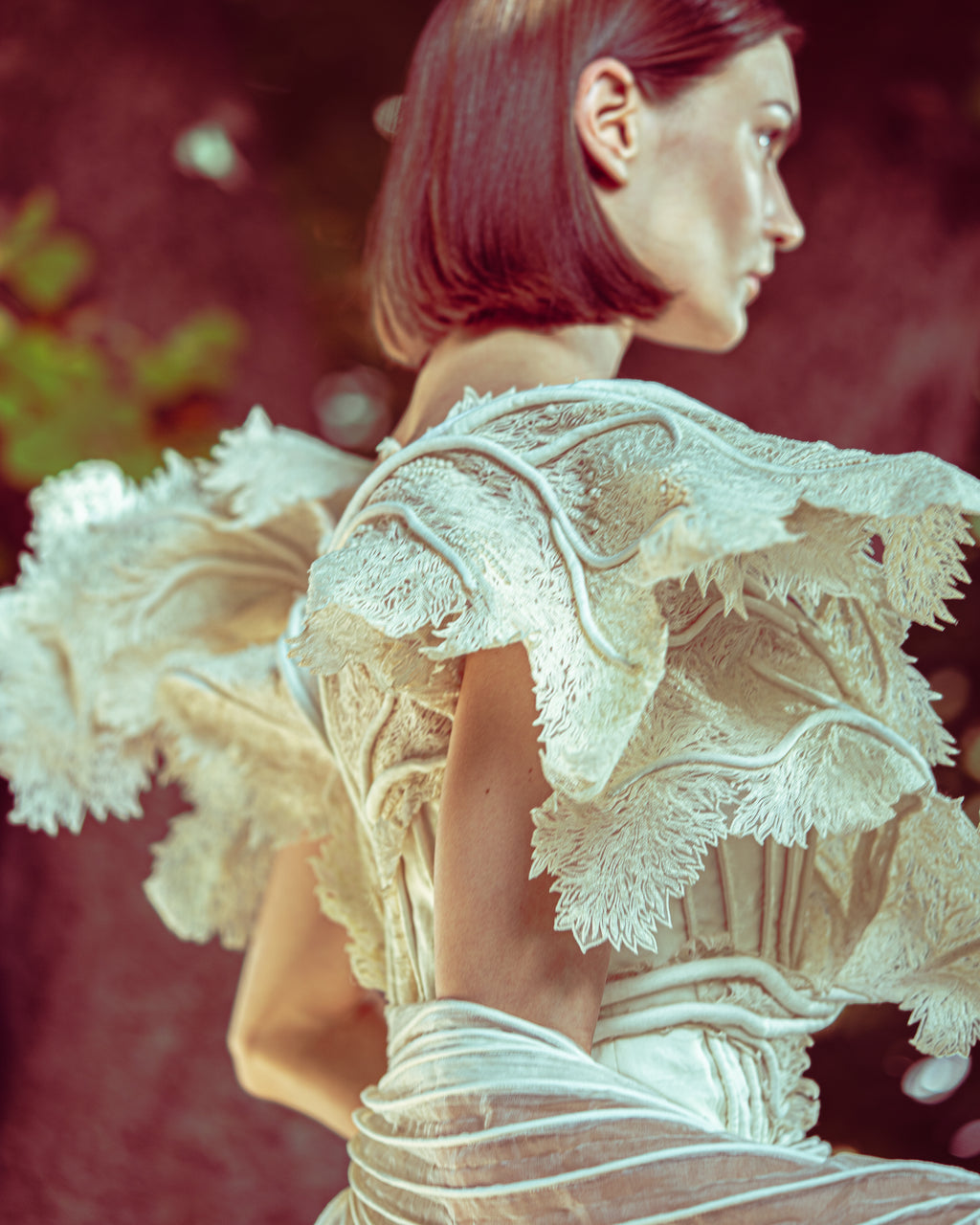White Corset Dress & Mogra Dupatta