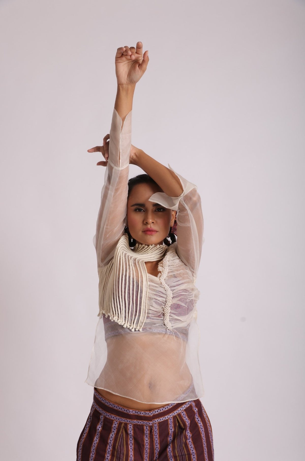 White Corded Top