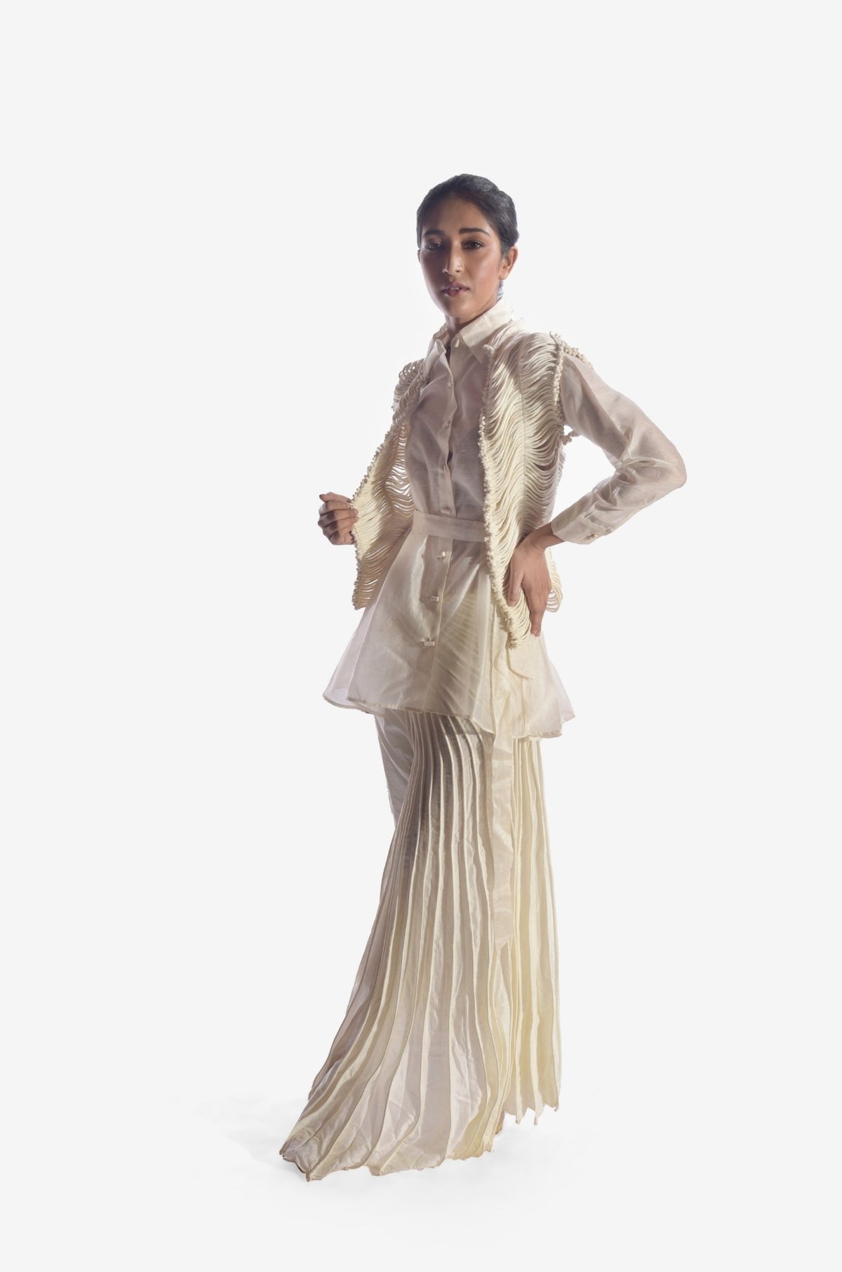 Silk Jacket with Loose Chords