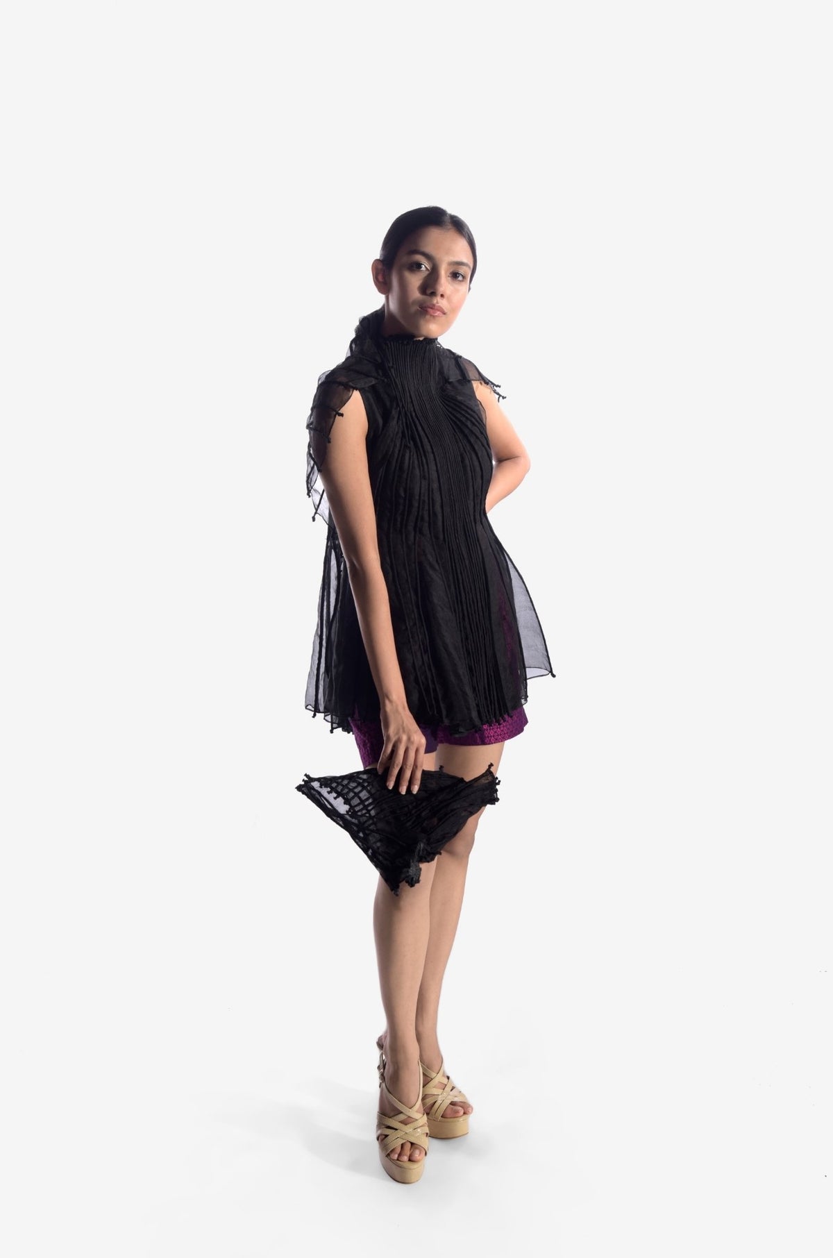 Corded top with beadwork