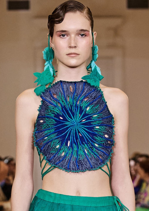 Blue and Turquoise Mushroom Top