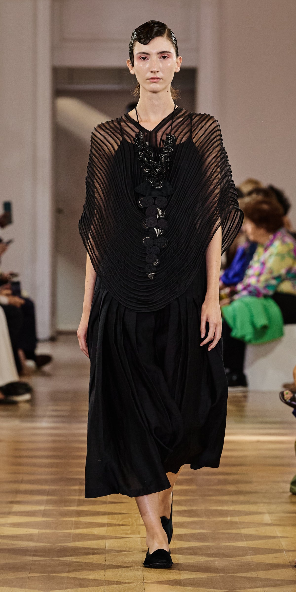 Black Corded Dupatta Cape