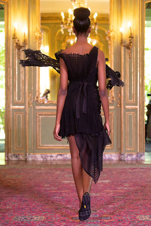 Black Coral Corded Dress