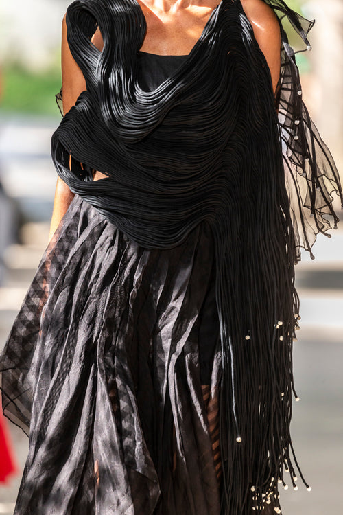 Black Pleated Gown